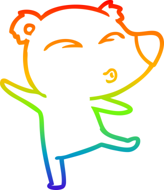 gökkuşağı gradyan çizgi çizimi bir insan tarafından çizilmiş bir karikatür ıslık ayı