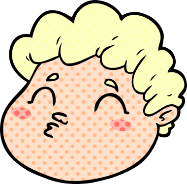 Bir insan tarafından çizilmiş erkek yüzü.