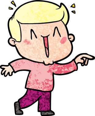 Bir insan tarafından çizilmiş heyecanlı bir çizgi film.