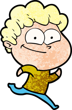 Bir insan tarafından çizilmiş mutlu bir adam.