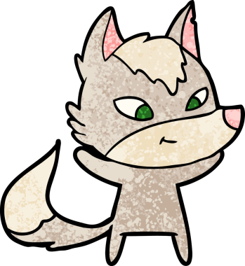 Bir insan tarafından çizilmiş dost canlısı bir kurt.