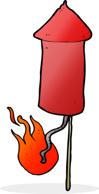 bir insan tarafından çizilmiş havai fişek karikatürü