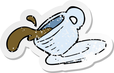 Bir insan tarafından çizilmiş bir karikatürün gerilimli çıkartması.