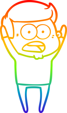 gökkuşağı gradyanı çizimi bir insan tarafından çizilmiş şok bir adam