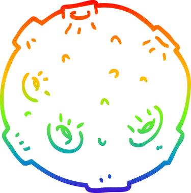 Bir insan tarafından çizilmiş kraterlerle çizilmiş bir çizgi ayın çizimi.