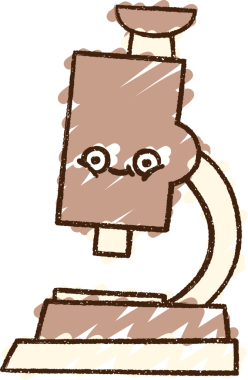 Bir insan tarafından çizilmiş mikroskop Tebeşiri