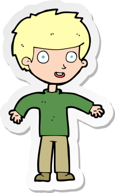 Bir insan tarafından çizilmiş mutlu bir adamın çıkartması.