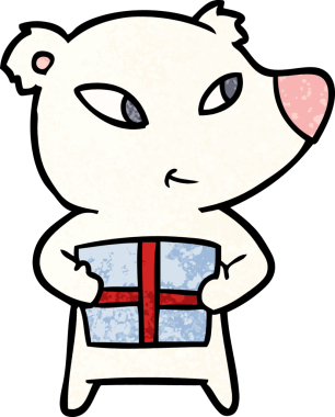 Bir insan tarafından çizilmiş şirin bir kutup ayısı.