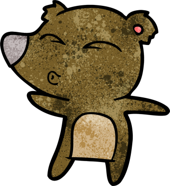 bir insan tarafından çizilmiş bir karikatür ıslık ayısı