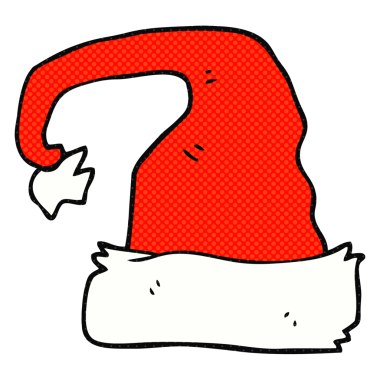 Bir insan tarafından çizilmiş serbest çizim Noel şapkası.