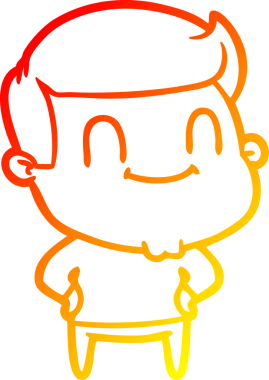 Bir insan tarafından çizilmiş mutlu bir adamın çizgi çizimi.