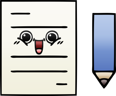 Bir insan tarafından çizilmiş bir test kağıdının gölgelenmiş karikatürü