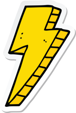 Bir insan tarafından çizilmiş bir çizgi film yıldırımının çıkartması.