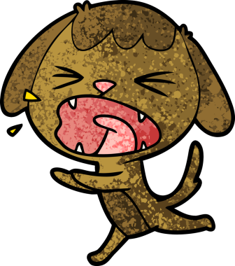 Bir insan tarafından çizilmiş şirin bir çizgi film köpeği.