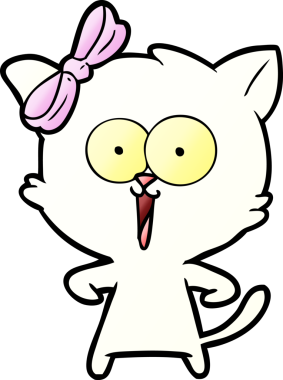 Bir insan tarafından çizilmiş çizgi film kedisi.