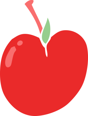 Bir insan tarafından çizilmiş bir elma karalaması.