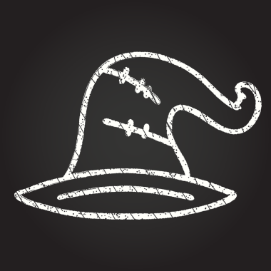 Bir insan tarafından çizilen Cadı Şapkası Tebeşiri