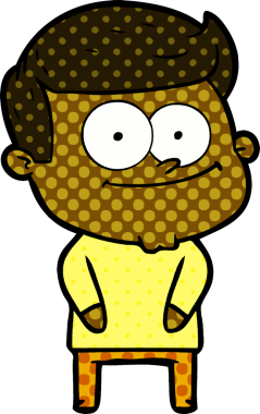 Bir insan tarafından çizilmiş mutlu bir adam.