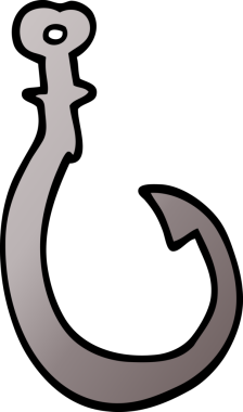 Bir insan tarafından çizilmiş büyük balık kancası.