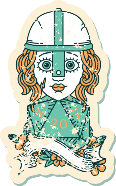 Retro Dövme Tarzı İnsan Dövüşçüsü Bir insan tarafından çizilmiş 20 zar atışıyla