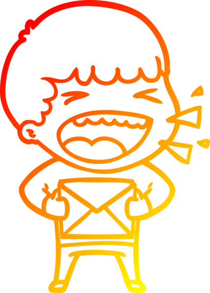 Bir insan tarafından çizilmiş gülen adamın sıcak çizgi çizimi.