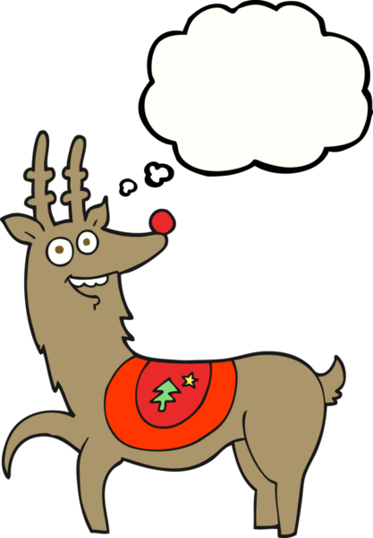 Bir insan tarafından çizilmiş serbest çizim balon karikatür Noel ren geyiği