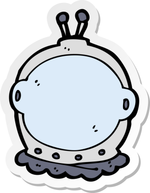 Bir insan tarafından çizilmiş astronot kaskının çıkartması.