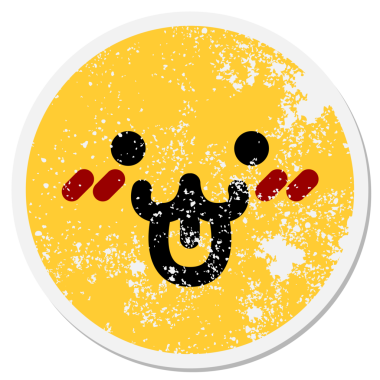 Bir insan tarafından çizilmiş sevimli hayvan suratı.