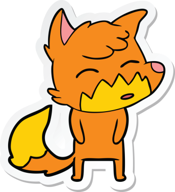 Bir insan tarafından çizilmiş bir tilkinin çıkartması.