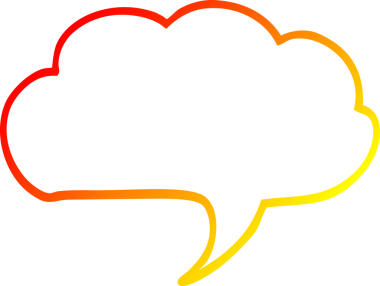 Bir insan tarafından çizilen çizgi film ifade baloncuğunun sıcak gradyan çizimi