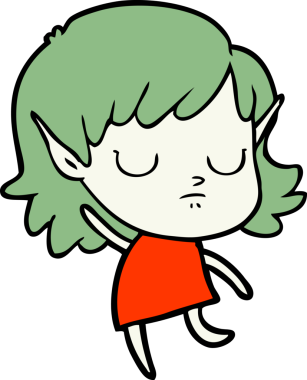 Bir insan tarafından çizilmiş bir elf kızı.