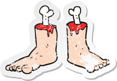 Bir insan tarafından çizilmiş iğrenç, kesik ayaklı bir çizgi filmin gerilimli yapıştırması.