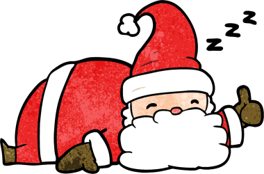 Uykucu Noel Baba 'nın bir insan tarafından çizilmiş sembolü.