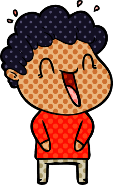 Bir insan tarafından çizilmiş mutlu bir adam.