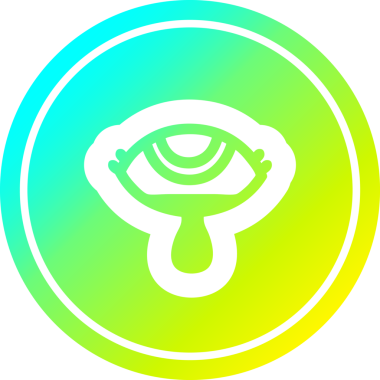 Ağlayan göz yuvarlak simgesi ve bir insan tarafından çizilen havalı gradyan bitiş.