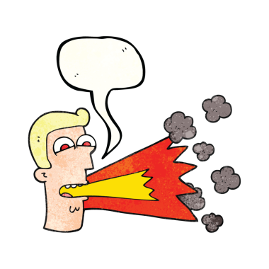 Serbest konuşma baloncuğu bir insan tarafından çizilmiş bağıran bir karikatür.