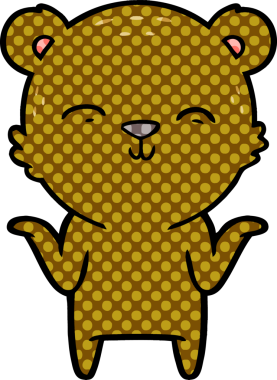 Bir insan tarafından çizilmiş bir çizgi film karakteri.