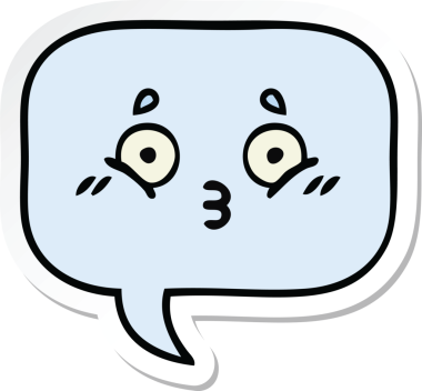 Bir insan tarafından çizilmiş şirin bir karikatür konuşma balonunun etiketi.