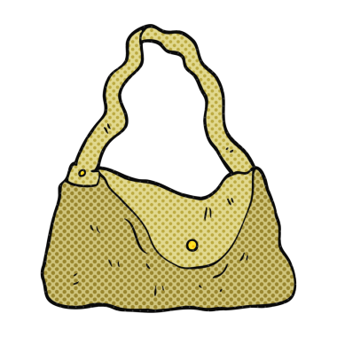 Bir insan tarafından çizilmiş el çantası.