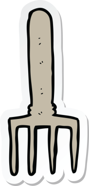 Bir insan tarafından çizilmiş bir karikatür çatalının çıkartması.