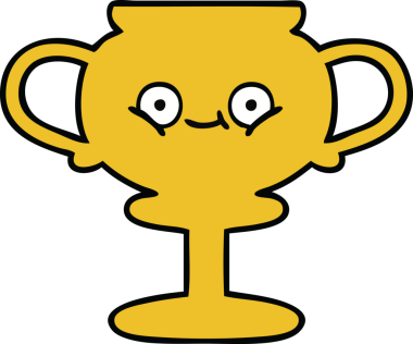 Bir insan tarafından çizilmiş sevimli bir kupa karikatürü.