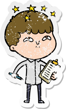 Bir çizgi filmin sıkıntılı çıkartması Bir insan tarafından çizilmiş hayret verici bir çocuk