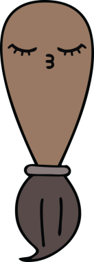 Bir insan tarafından çizilmiş güzel bir boya fırçası karikatürü.