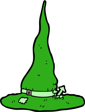 Bir insan tarafından çizilmiş garip cadı şapkası.