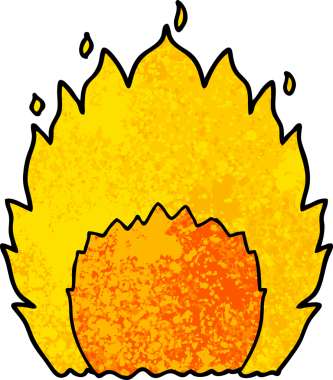 Bir insan tarafından çizilmiş çizgi film ateşi