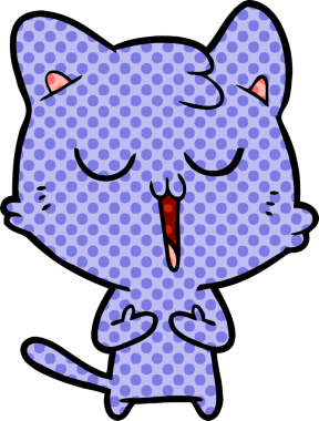 Bir insan tarafından çizilmiş çizgi film kedisi.