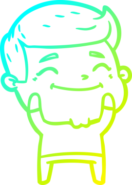 Bir insan tarafından çizilmiş mutlu bir çizgi film karakteri çizimi.