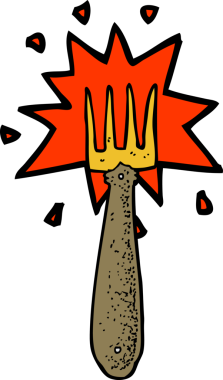 bir insan tarafından çizilmiş karikatür çatalı