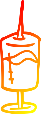 Bir insan tarafından çizilen iğnenin karikatürünü çizen sıcak çizgi.