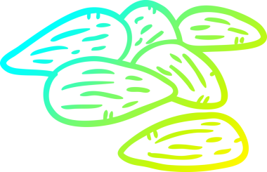 Bir insanın çizdiği bademlerin soğuk gradyan çizgileri.